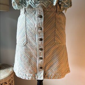 Pilcro and the Letterpress Cream Cargo Mini Skirt